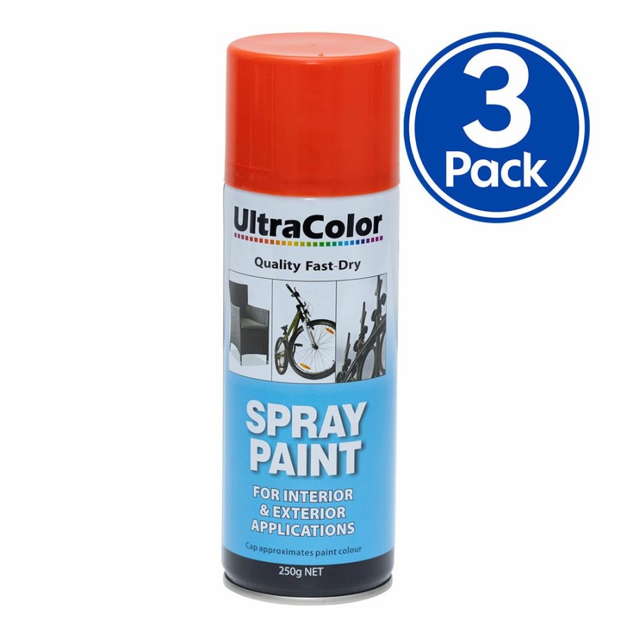 Paint UltraColor Topcoats | Ultracolor Spray Paint Fast Drying Interior Exterior 250G Scarlet X 3 Cans