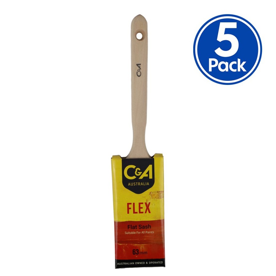 Painting Tools C u0026 A Brushware | C&A Brushware Flex Flat Sash Brush 63Mm X 5 Pack Interior Exterior Trade