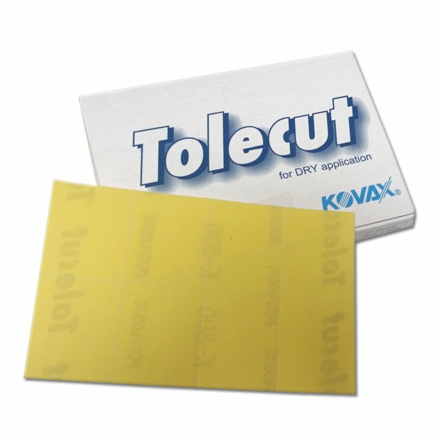 Cutting & Abrasives Kovax Denibbing | Kovax Tolecut Abrasive Sheet Yellow 800 Grit 70Mm X 114Mm X 25 Pack Denib