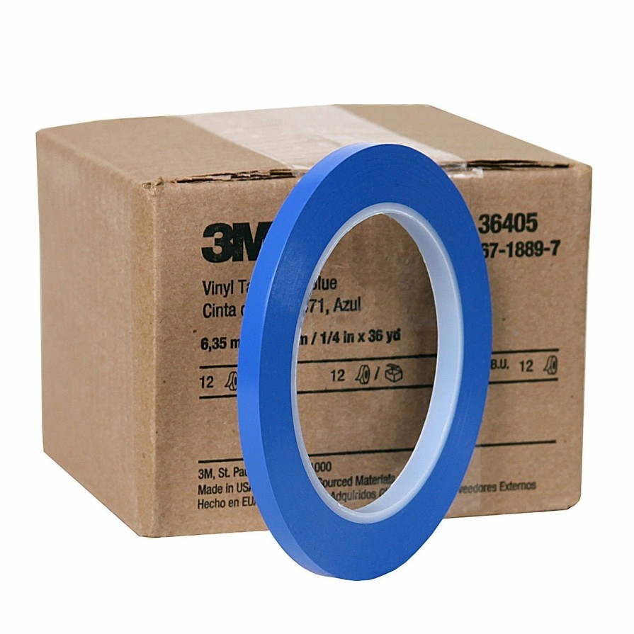 Prep & Repair 3M Fine Line Tape | 3M Fine Line Vinyl Tape 471 Blue 2 Rolls 6Mm X 32.9M For Edge Painting 68845