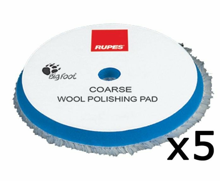 Car Care Rupes Cutting Pads | Rupes Bigfoot 180Mm Coarse Blue Wool Polishing Pad 9.Bw180H Box Of 5