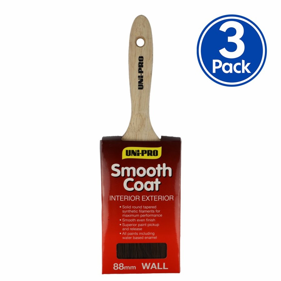 Painting Tools Uni-Pro | Uni-Pro Smooth Coat Brush 88Mm X 3 Pack Interior Exterior Trade