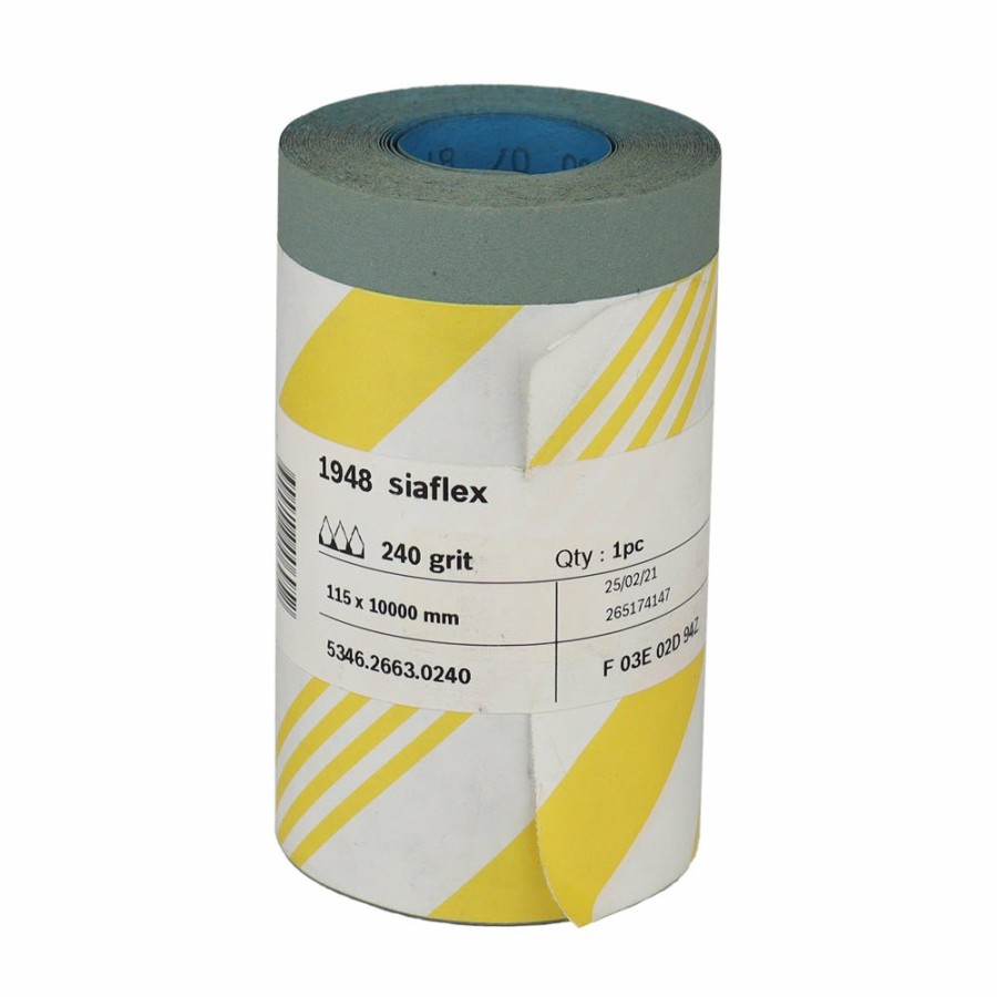 Cutting & Abrasives Sia Rolls | Sia 1948 Siaflex Sandpaper Roll 115Mm X 10M 240 Grit P240 Abrasive Sanding Paper