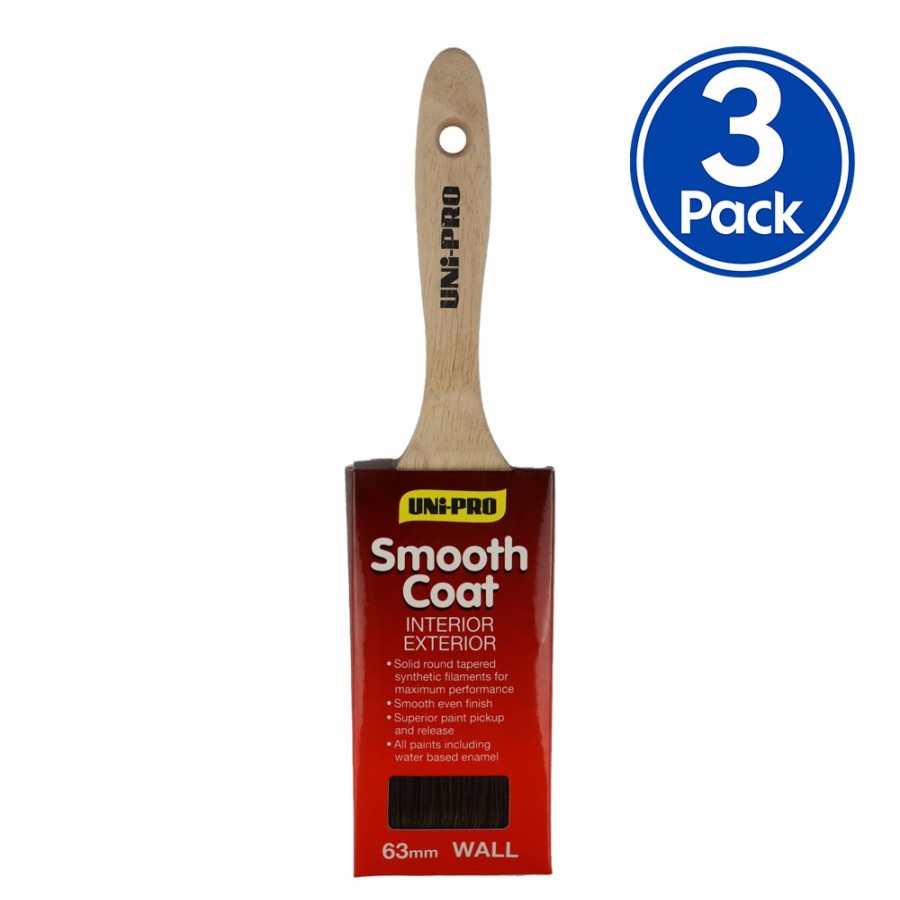 Painting Tools Uni-Pro | Uni-Pro Smooth Coat Brush 63Mm X 3 Pack Interior Exterior Trade