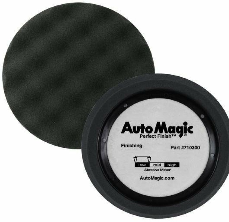 Car Care Auto Magic Polishing Pads | Auto Magic Perfect Finishing Low Polish Buffing Black Waffle Foam Pad 180Mm