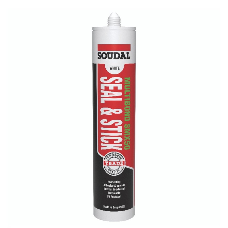 Adhesives & Sealants Soudal Adhesive/Sealants | Soudal Multibond Smx50 Seal And Stick White Adhesive Sealant 290Ml Cartridge