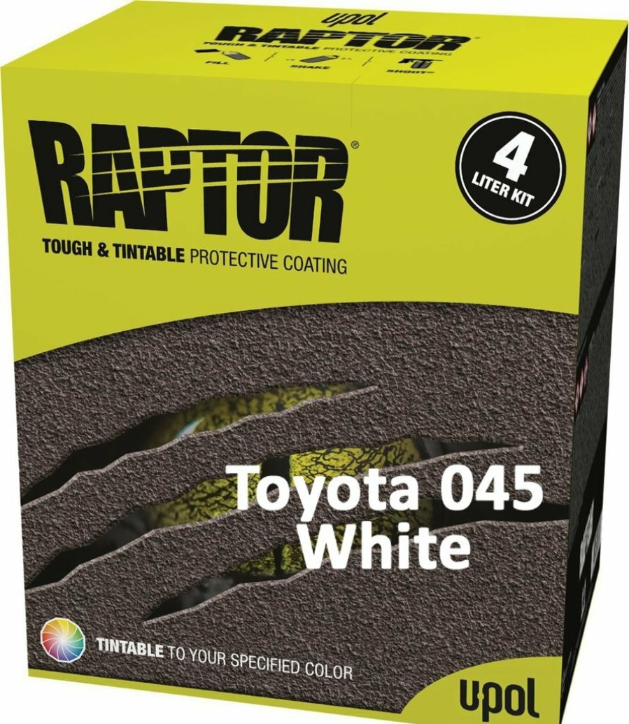 Paint U-POL Bedliner | U-Pol Raptor Tintable For Toyota 045 White Protective Coating Tub/Bed Liner Kit 4L