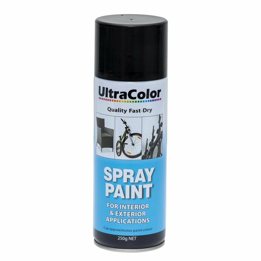 Paint UltraColor Topcoats | Ultracolor Spray Paint Fast Drying Interior Exterior 250G Matt Black Cans