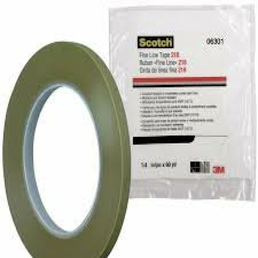 Prep & Repair 3M Fine Line Tape | 3M Scotch Fine Line Tape 218 Green 1/4 Inch Width 6.4 Mm 06301 - 2 Pack