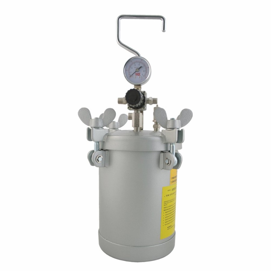 Spray Guns Workquip Pressure Pot | Workquip 4L Compact Paint Pressure Pot Aluminium Liner With Regulator 02104