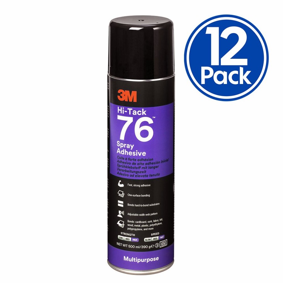 Adhesives & Sealants 3M Spray Adhesives | 3M Hi-Tack 76 Spray Adhesive Clear 535Ml Bonding Rubber Fabric Felt X 12 Pack