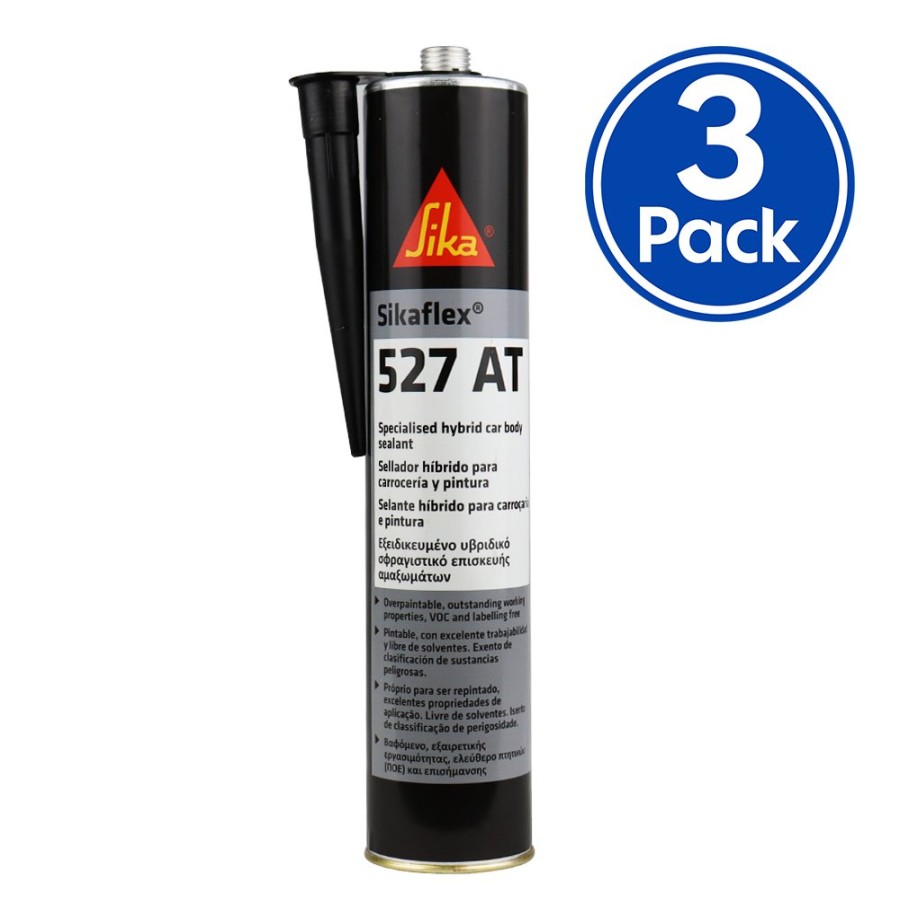 Adhesives & Sealants Sika Sealants | Sika Sikaflex 527 At Specialist Hybrid Car Body Sealant 300Ml Black X 3 Pack