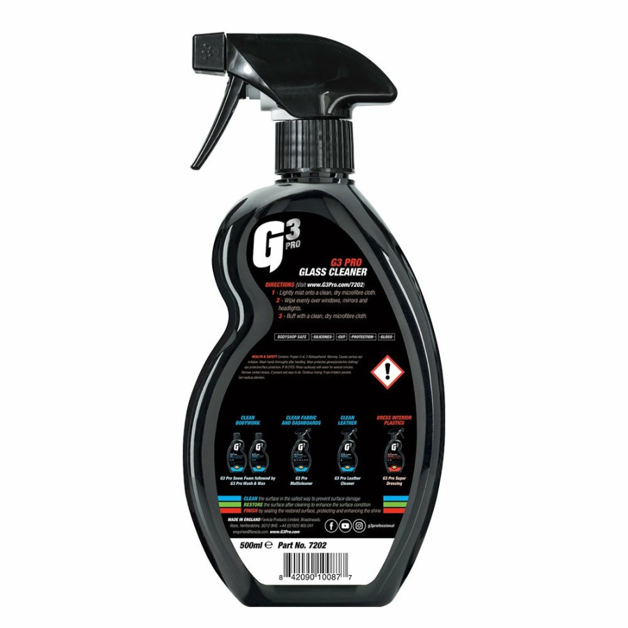 Car Care Farecla Windscreen & Glass | Farecla G3 Pro Glass Cleaner 500Ml Interior Windscreen Spray Car Care