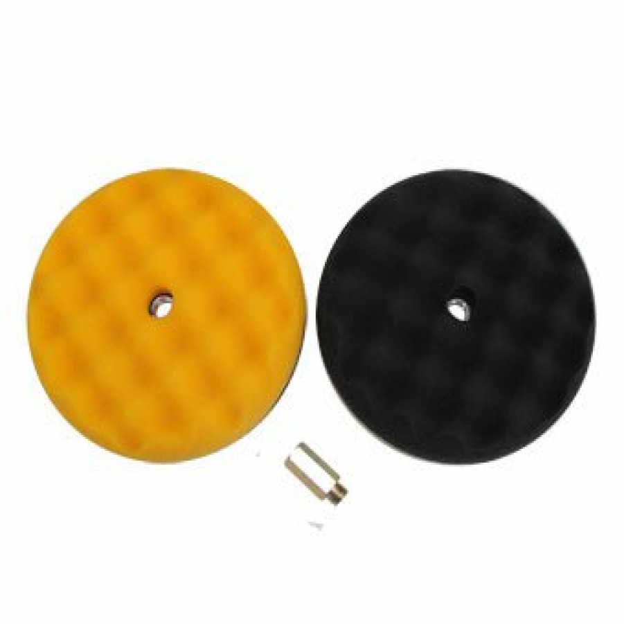 Car Care Velocity Polishing Pads | Velocity 200Mm D/S Black Orange Wave Foam Pad Incl Adaptor