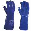 Safety Maxisafe Welding Gloves | Maxisafe Blue Welding Gauntlet Gloves Fabrication Foundry Safety Pizza Oven