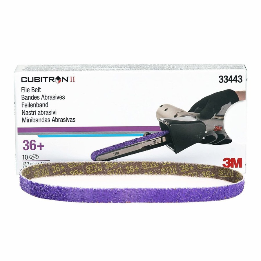 Cutting & Abrasives 3M Belts | 3M Cubitron Ii File Belt 13Mm X 457Mm 36+ Grade 33443 X 10 Pack