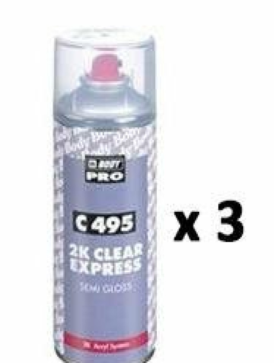 Paint HB Body Clear Coats | 2K Semi Gloss Express Clear Coat Paint C495 Aerosol 400Ml Touch Up Top Coat X 3