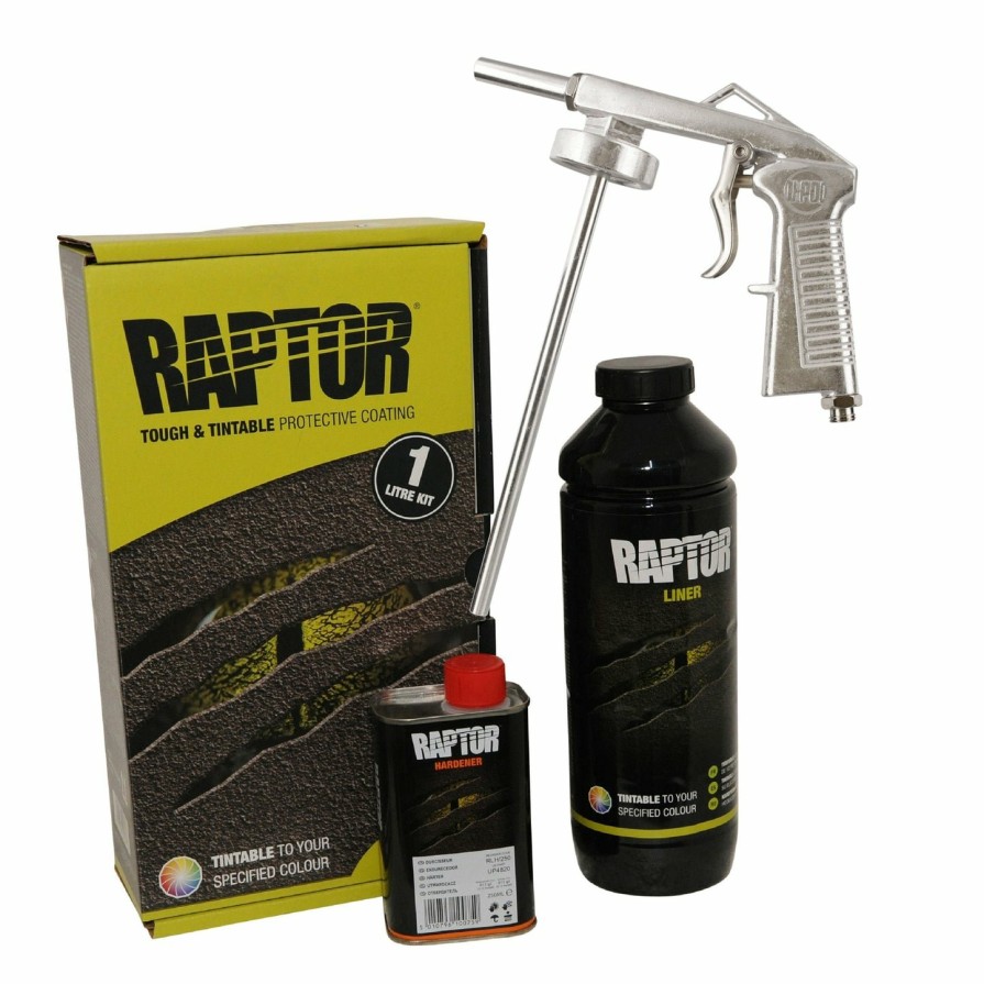 Paint U-POL Bedliner | U-Pol Raptor Tintable Tough Protective Uv Coating Bed Liner Kit 1L + Schutz Gun