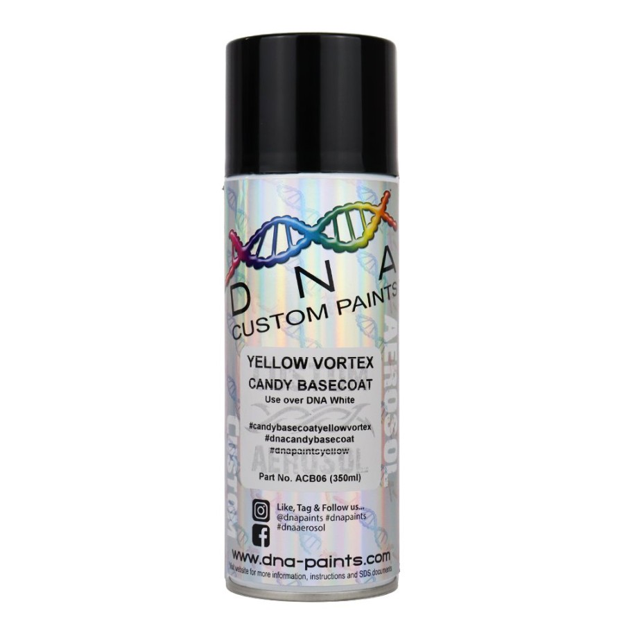 Paint DNA Paints Top Coats | Dna Paints Candy Basecoat Spray Paint 350Ml Aerosol Candy Yellow Vortex