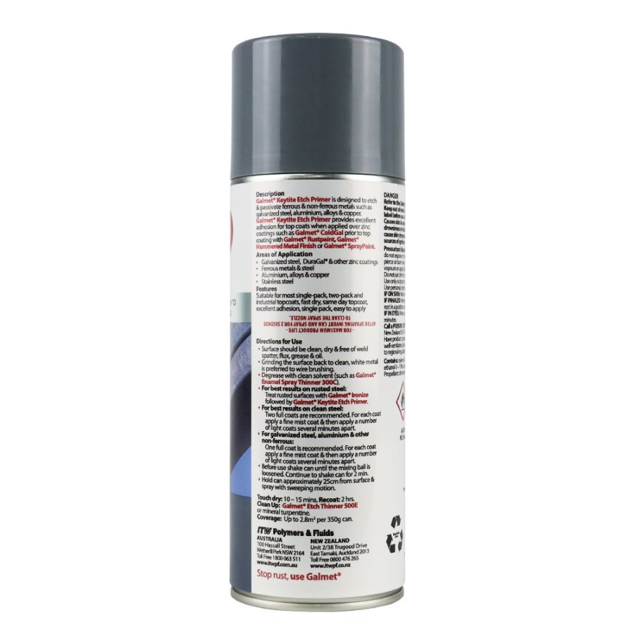 Paint Galmet Primers | Galmet Keytite Etch Primer Aerosol 350G Grey