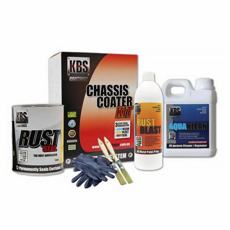 Prep & Repair KBS Rust Prevention | Kbs Chassis Coater Kit Gloss Black Paint Covers 5.5M² 3 Step Rust Prevention Coating