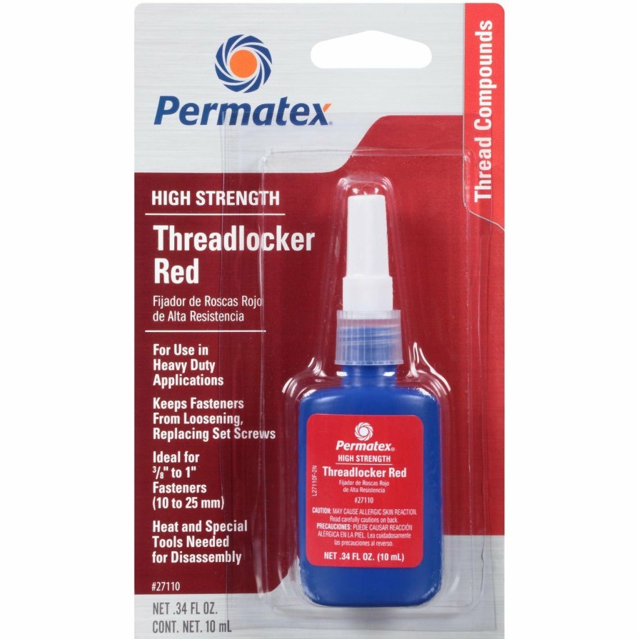 Adhesives & Sealants Permatex | Permatex High Strength Thread Locker Red 10Ml