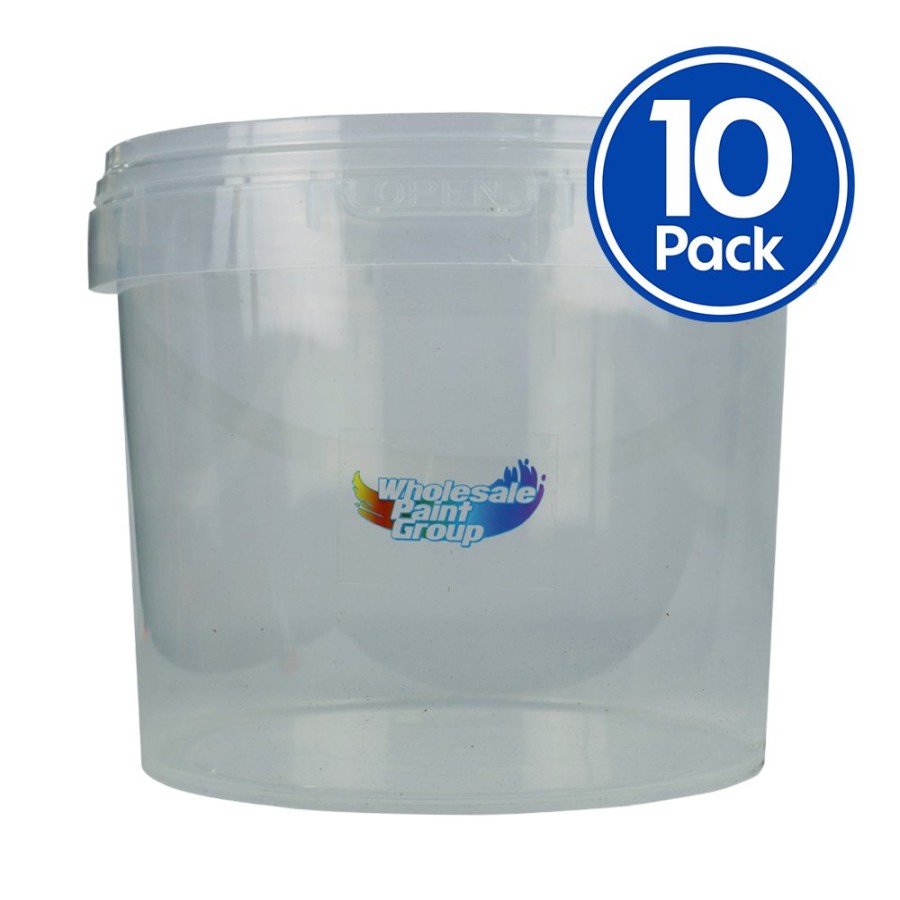 Painting Tools Wholesale Paint Group Measuring Cups | Wpg Clear Mixing Bucket With Lid 5L X 10 Pack