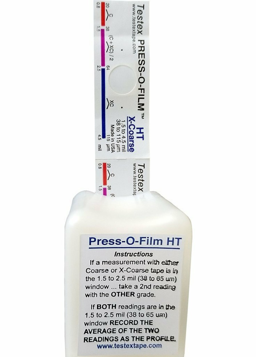 Painting Tools Elcometer Thickness Gauges | Testex Press-O-Film X-Coarse Grade 1.5-4.5 Mils / 38-115 Microns Roll Tape