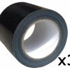 Prep & Repair Supertape Cloth Tape | Premium Grade Black Cloth Tape 100Mm X 25M 3 Pack Render Duct Blast Gaffa Race