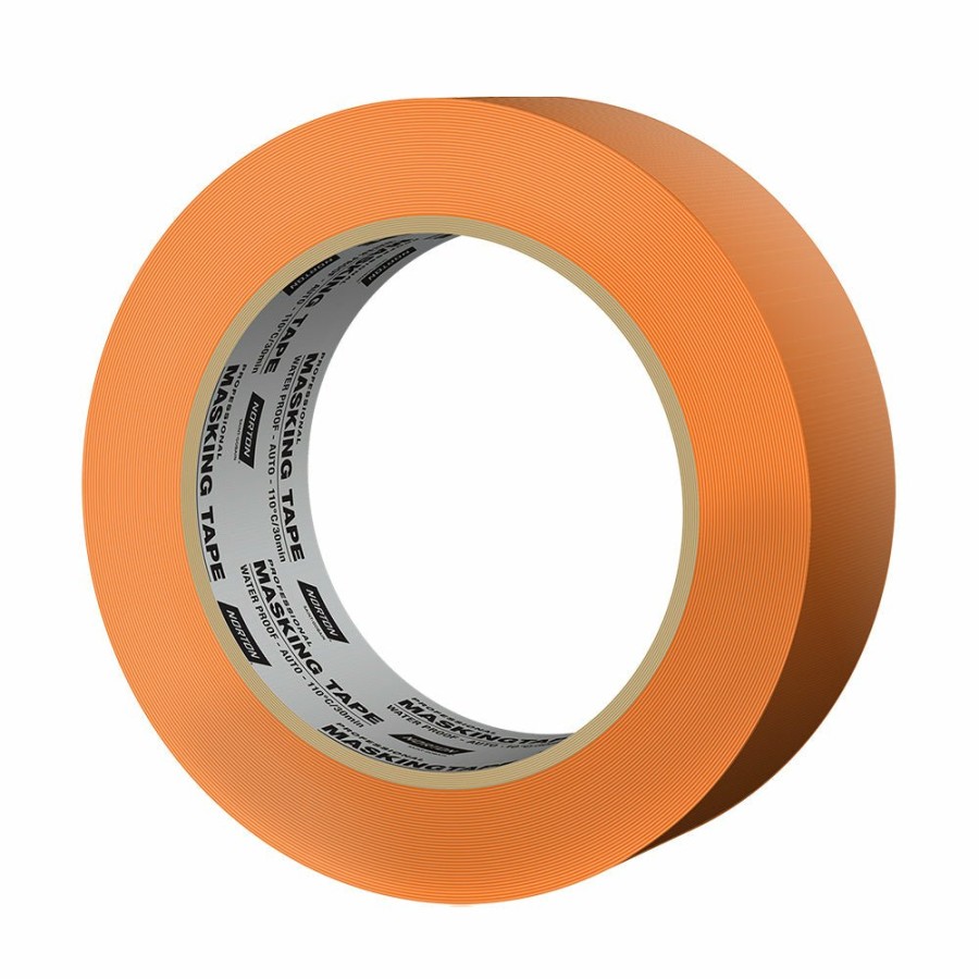 Prep & Repair Norton Masking Tape | Norton High Temp 110°C Orange Automotive Masking Tape 24Mm Waterproof Pack Box