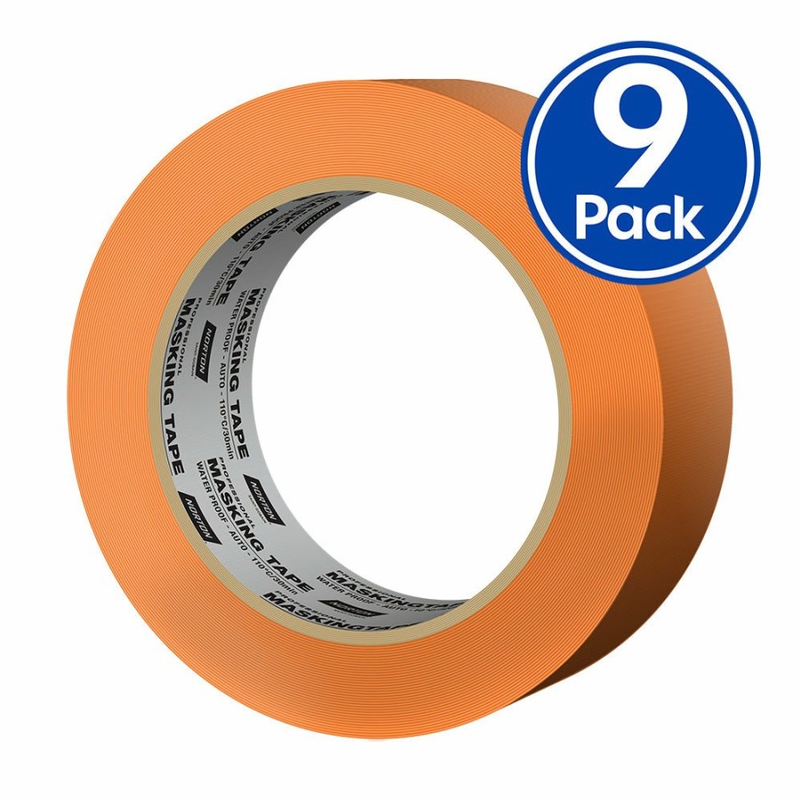 Prep & Repair Norton Masking Tape | Norton High Temp 110°C Orange Automotive Masking Tape 24Mm Waterproof Pack Box