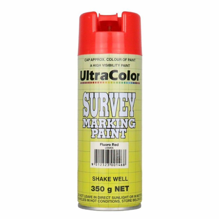 Paint UltraColor Linemarking | Ultracolor Survey Marking Paint Spot Marker Aerosol Can 350G Fluoro Red