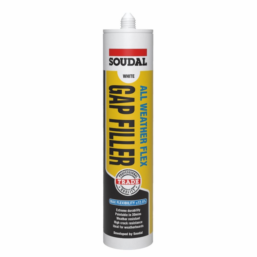 Adhesives & Sealants Soudal Sealants | Soudal All Weather High Flex Exterior Gap Filler 300Ml White Paintable