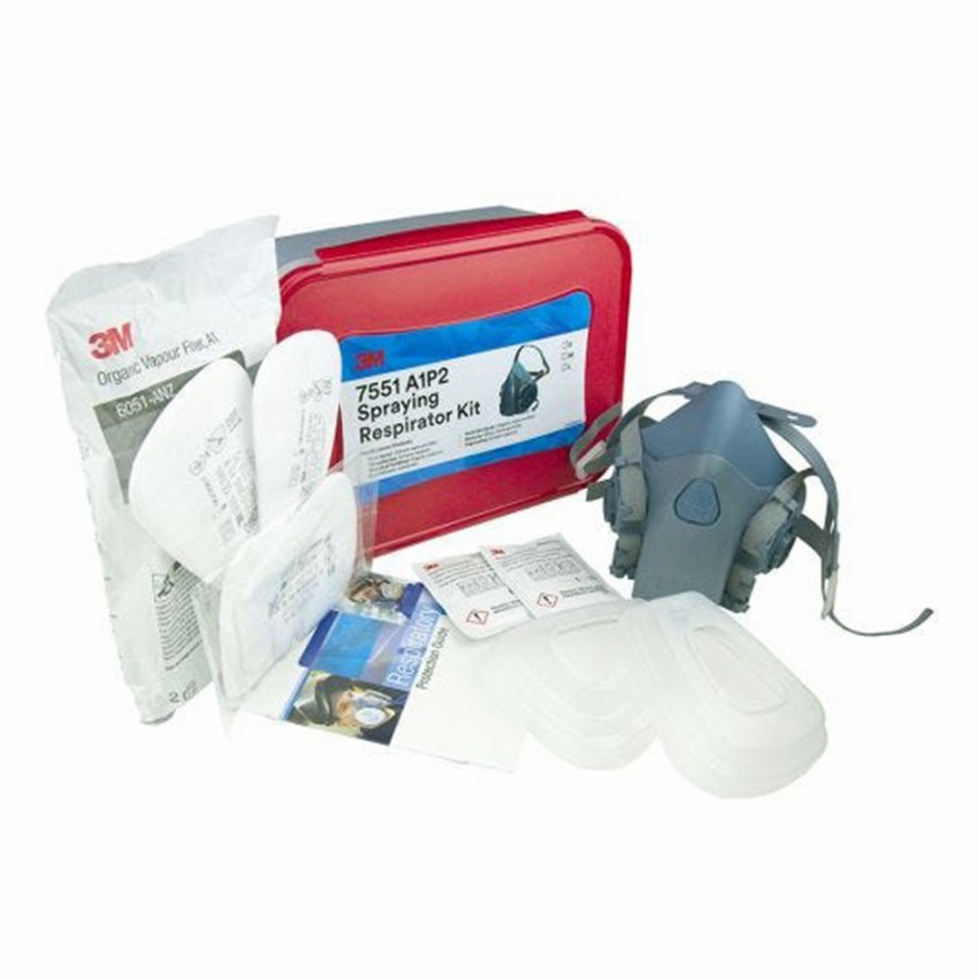 Safety 3M Respirators | 3M 7551 A1 P2 Half Face Cool Flow Spraying Respirator Kit Medium