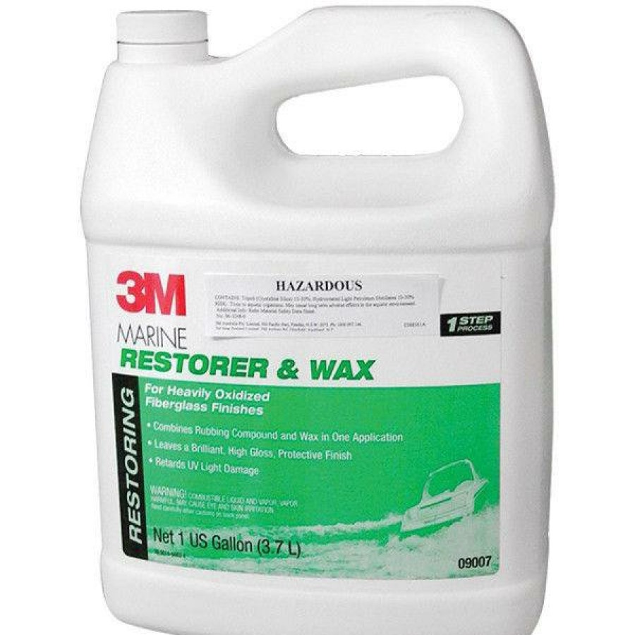 Boat Care 3M Wax | 3M Marine Restorer Wax 09007 3.7L Boat Vessel Marine Yacht Fibreglass Gelcoat 09005