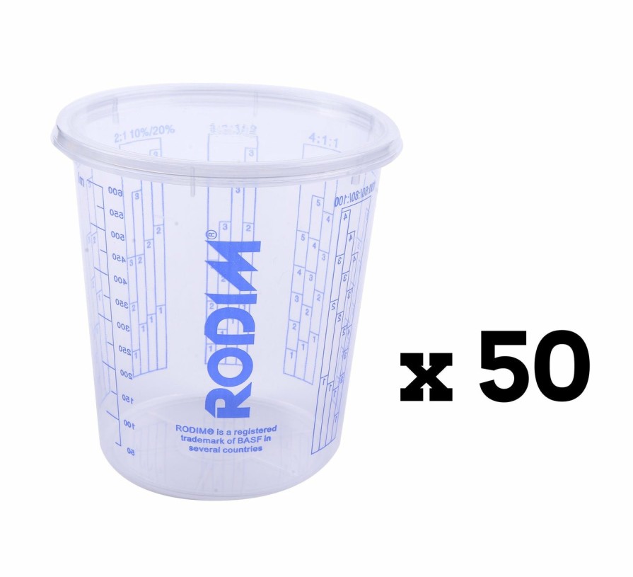 Painting Tools Rodim Measuring Cups | Basf Rodim Calibrated Graduated Paint Mixing Cups 600Ml X 50 Glasurit