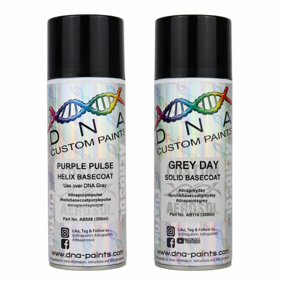 Paint DNA Paints Top Coats | Dna Paints Helix Basecoat Spray Paint 350Ml Aerosol Purple Pulse With Undercoat