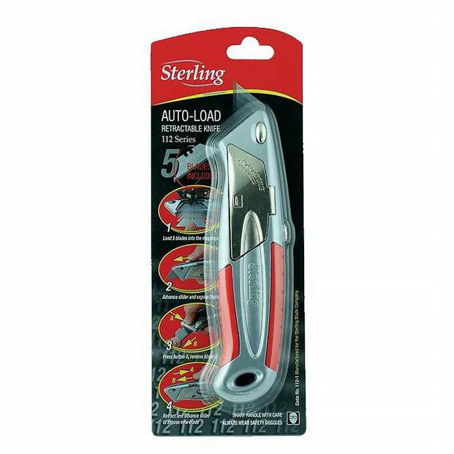 Cutting & Abrasives Sterling Safety Knives | Sterling Auto Loading Retractable Knife 112 Series 5 Blades Included