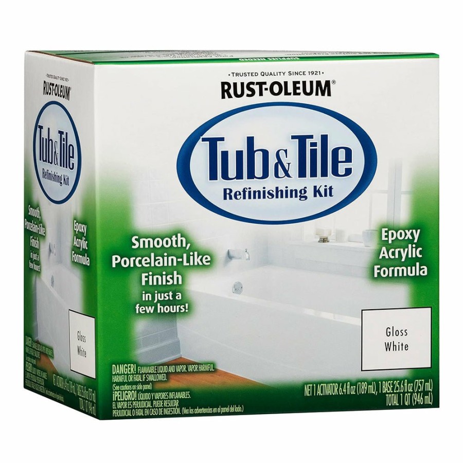 Paint Rust-Oleum Specialty | Rust-Oleum Tub & Tile Refinishing Kit 946Ml Gloss White Durable Fast Drying