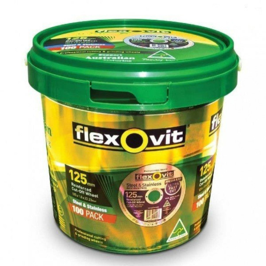 Cutting & Abrasives Flexovit | Flexovit 125 X 1.0 X 22.23Mm 100-Pack Metal Cutting Off Wheel