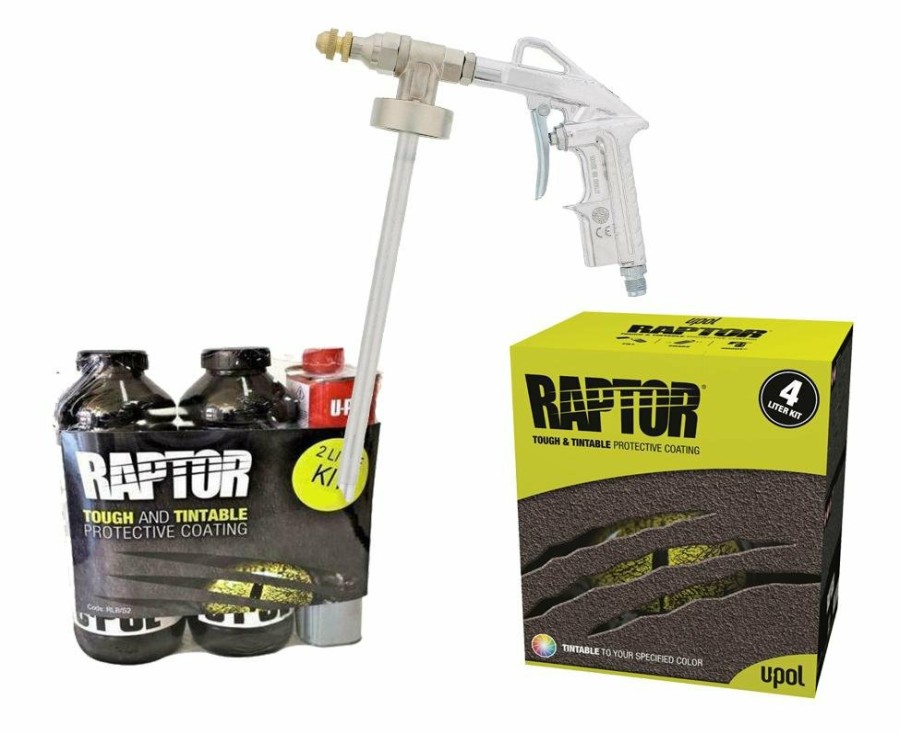 Paint U-POL Bedliner | Upol Raptor Tintable Tough Bed Liner Kit 6L + Professional Vari-Nozzle Spray Gun