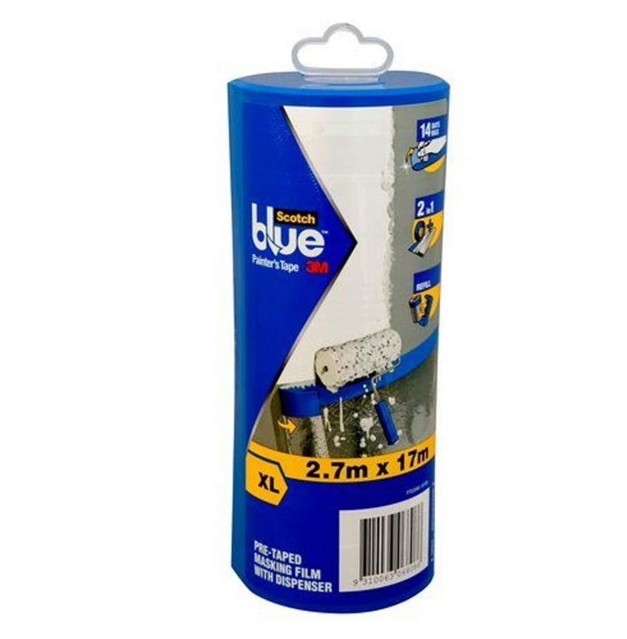 Prep & Repair 3M Masking Plastic | 3M Painters Scotch Blue Masking Pre-Taped Film Dispenser 2.7M X 17M