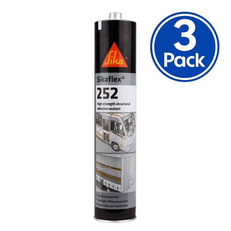 Adhesives & Sealants Sika Adhesive/Sealants | Sika Sikaflex 252 Assembly Adhesive 300Ml White X 3 Pack