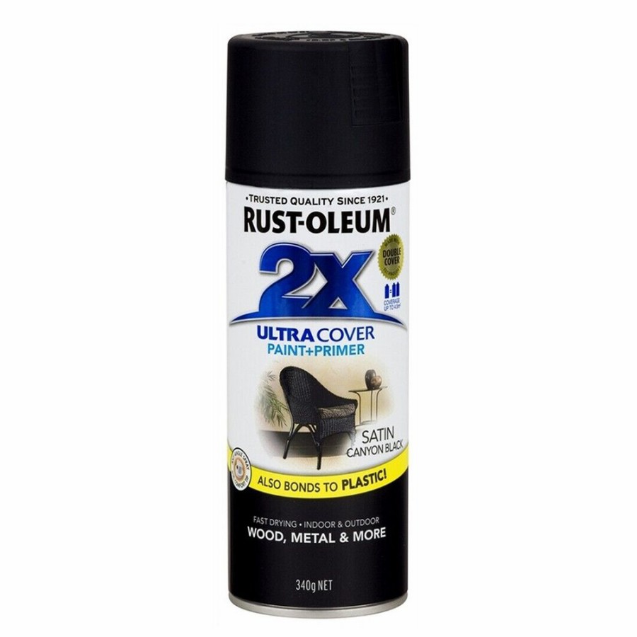 Paint Rust-Oleum Specialty | Rust-Oleum 2X Satin Paint & Primer Spray Paint 340G Canyon Black