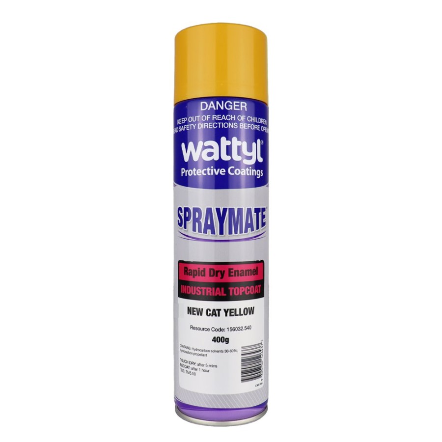 Paint Wattyl Topcoats | Wattyl Spraymate Industrial Quick Dry 1K Enamel Topcoat 400G Aerosol New Cat Yellow